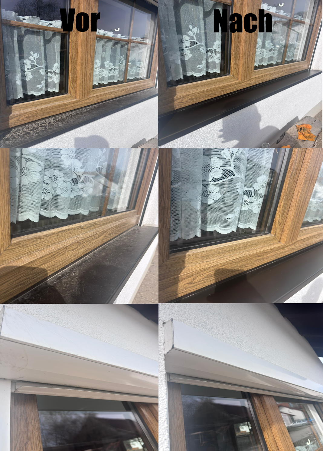 Vorher-Nachher Beispiel einer Fensterreinigung